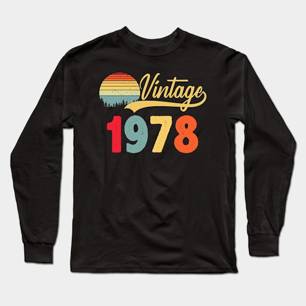 Vintage 1978 Long Sleeve T-Shirt by CardRingDesign